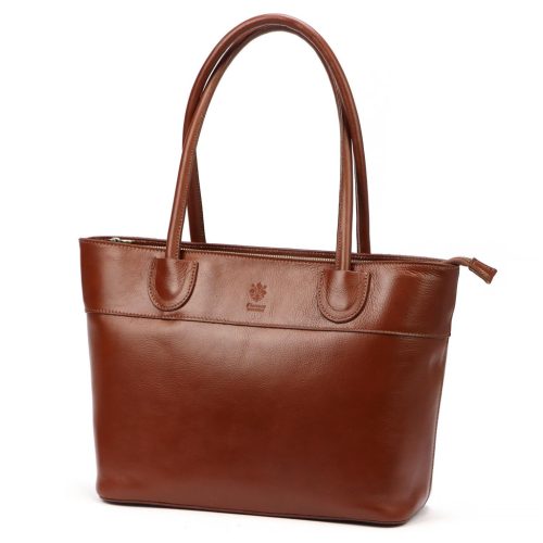  Dámska kožená kabelka Florence 12 v koňakovej farbe 40 x 27 x 16 cm