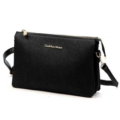  Dámska kožená taška Gian Marco Venturi GMV 9096 čierna 28 x 19 x 8 cm