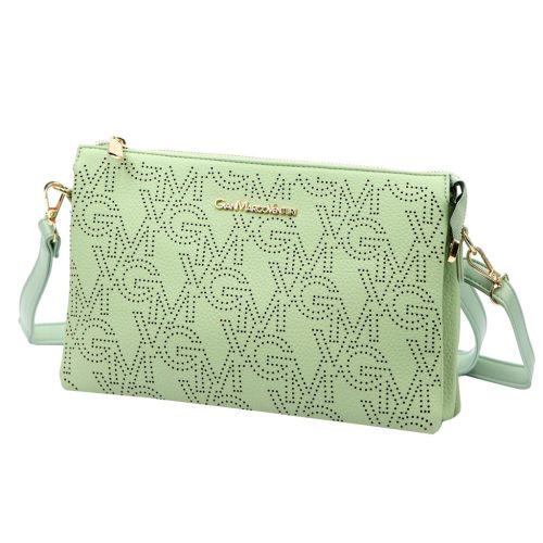  Dámska kožená taška Gian Marco Venturi GMV 9096 zelená 28 x 19 x 8 cm