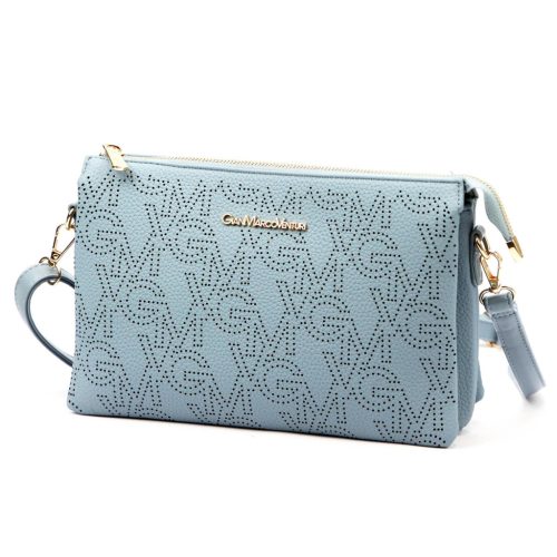  Dámska kožená taška Gian Marco Venturi GMV 9096 modrá 28 x 19 x 8 cm