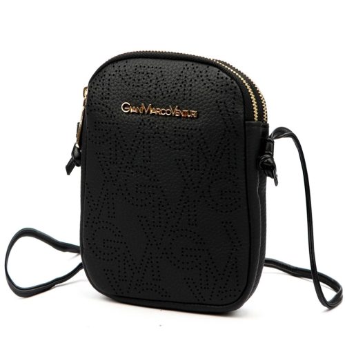 Gian Marco Venturi GMV 9094 fekete női rostbőr táska 14 x 19 x 5 cm