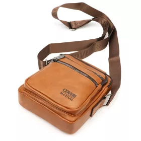    Pánska polyesterová taška na opasek Coveri C5022 v koňakovej farbe 18,5 x 21 x 8 cm