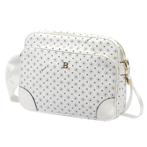 BRICIOLE 4197# fehér női rostbőr táska 30 x 26 x 12 cm