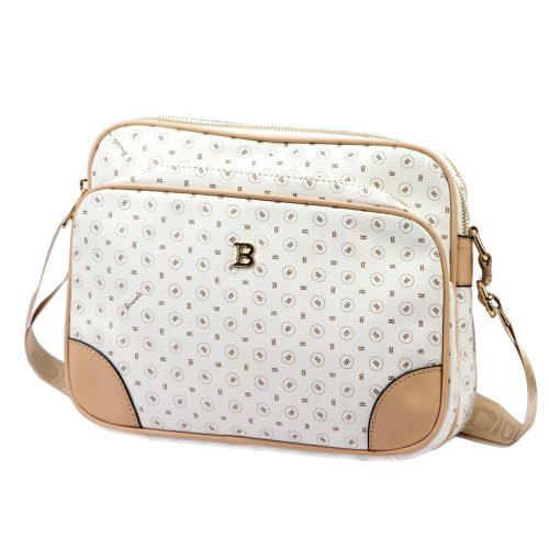 BRICIOLE 4197# fehér női rostbőr táska 30 x 26 x 12 cm