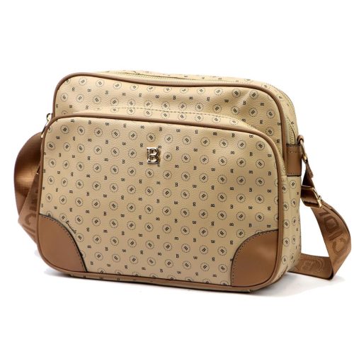 BRICIOLE 4197# bézs női rostbőr táska 30 x 26 x 12 cm