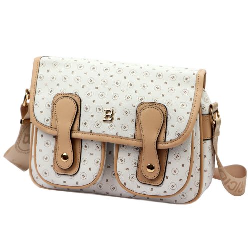 BRICIOLE 4195# fehér női rostbőr táska 28 x 20 x 13 cm