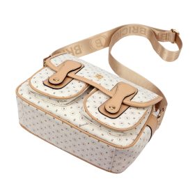 BRICIOLE 4195# fehér női rostbőr táska 28 x 20 x 13 cm