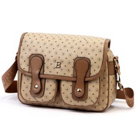 BRICIOLE 4195# bézs női rostbőr táska 28 x 20 x 13 cm