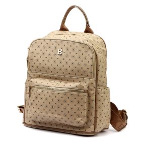 BRICIOLE 4192# bézs női rostbőr táska 30 x 32 x 10 cm