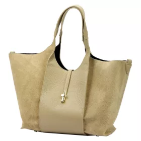    Dámska kožená kabelka Luka 26-068 béžovej farby 45 x 30 x 16 cm