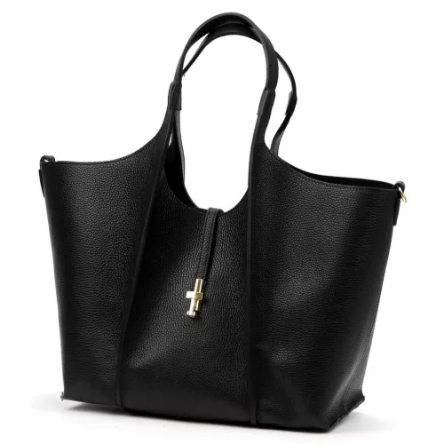  Dámska kožená kabelka Luka 26-068 DOLLARO čierna 45 x 30 x 16 cm