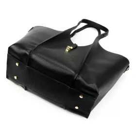    Dámska kožená kabelka Luka 26-068 DOLLARO čierna 45 x 30 x 16 cm