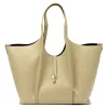 Dámska kožená kabelka Luka 26-068 DOLLARO béžovej farby 45 x 30 x 16 cm