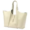  Dámska kožená kabelka Luka 26-068 DOLLARO krémovej farby 45 x 30 x 16 cm
