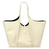  Dámska kožená kabelka Luka 26-068 DOLLARO krémovej farby 45 x 30 x 16 cm