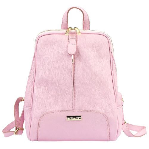MiaMore 2001 DOLLARO rózsaszín női marhabőr hátizsák 26 x 33 x 12 cm