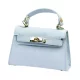  Dámska kožená kabelka Luka 24-002 pastelovej modrej farby, crossbody 21 x 14 x 8 cm