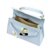  Dámska kožená kabelka Luka 24-002 pastelovej modrej farby, crossbody 21 x 14 x 8 cm