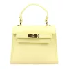  Dámska kožená kabelka Luka 19-17 MN svetložltá, crossbody 23 x 19 x 12,5 cm