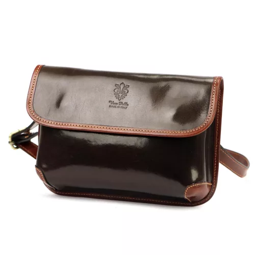 Dámska kožená crossbody kabelka Florence 70 tmavohnedá 25 x 17 x 6 cm