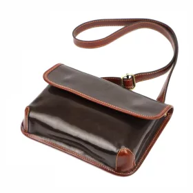   Dámska kožená crossbody kabelka Florence 70 tmavohnedá 25 x 17 x 6 cm
