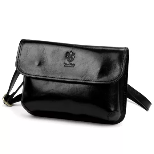  Dámska kožená crossbody kabelka Florence 70 čierna 25 x 17 x 6 cm