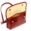  Dámska kožená crossbody kabelka Florence 70 červená 25 x 17 x 6 cm