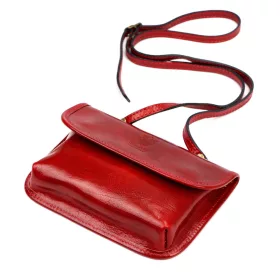    Dámska kožená crossbody kabelka Florence 71 červená 20,5 x 14 x 5 cm