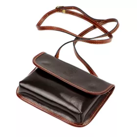   Dámska kožená crossbody kabelka Florence 71 tmavohnedej farby 20,5 x 14 x 5 cm