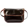  Dámska kožená crossbody kabelka Florence 71 tmavohnedej farby 20,5 x 14 x 5 cm