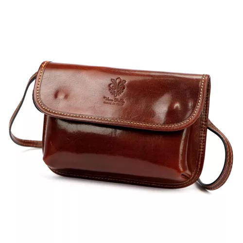  Dámska hnedá kožená crossbody kabelka Florence 71 20,5 x 14 x 5 cm