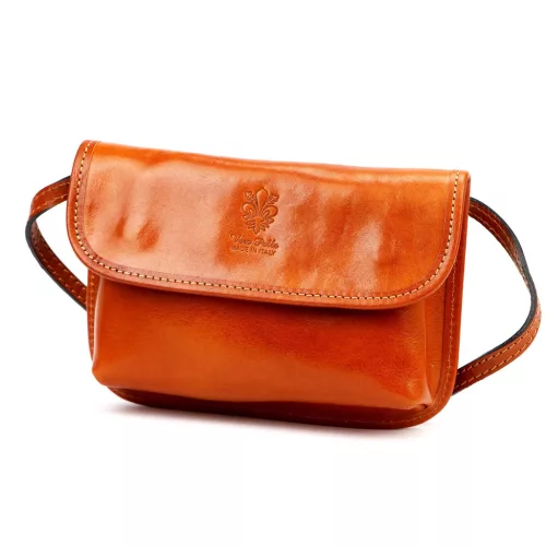  Dámska kožená crossbody kabelka Florence 71 v koňakovo hnedej farbe 20,5 x 14 x 5 cm