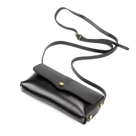    Dámska kožená crossbody kabelka Florence 72 čierna 20 x 10 x 6 cm