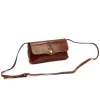  Dámska hnedá kožená crossbody kabelka Florence 72 20 x 10 x 6 cm