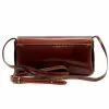  Dámska hnedá kožená crossbody kabelka Florence 72 20 x 10 x 6 cm