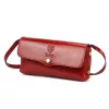  Dámska kožená crossbody kabelka Florence 72 červená 20 x 10 x 6 cm