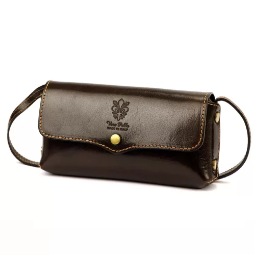  Dámska hnedá kožená crossbody kabelka Florence 72 20 x 10 x 6 cm
