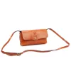  Dámska hnedá kožená crossbody kabelka Florence 72 20 x 10 x 6 cm