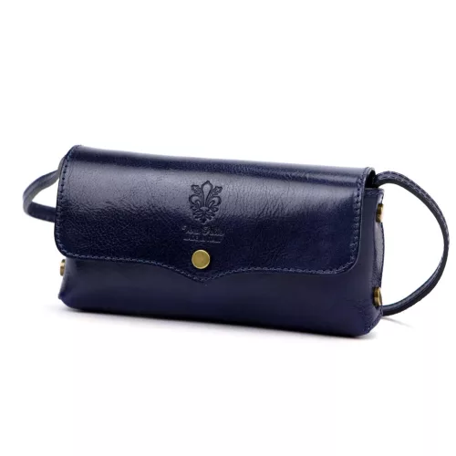  Dámska kožená crossbody kabelka Florence 72 v námorníckej modrej farbe 20 x 10 x 6 cm