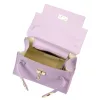 Dámska kožená kabelka Luka 19-17 MN pastelovo fialovej farby, crossbody 23 x 19 x 12,5 cm