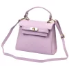  Dámska kožená kabelka Luka 19-17 MN pastelovo fialovej farby, crossbody 23 x 19 x 12,5 cm