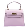  Dámska kožená kabelka Luka 19-17 MN pastelovo fialovej farby, crossbody 23 x 19 x 12,5 cm