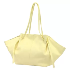    Dámska kožená veľká kabelka cez rameno Luka 26-012 bledožltá 60 x 30 x 15 cm