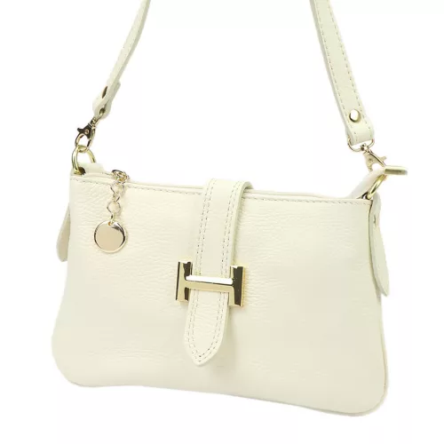 Luka 25-068 krémszínű női bőr válltáska 25 x 16 x 5 cm