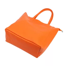    Dámska kožená kabelka cez rameno Luka 26-084 mandarínkovo oranžová, 40 x 37 x 13 cm