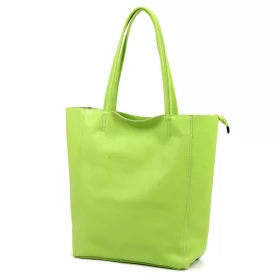    Dámska kožená kabelka cez rameno Luka 26-084 limetkovo zelená, shopper 40 x 37 x 13 cm