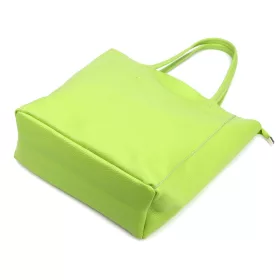    Dámska kožená kabelka cez rameno Luka 26-084 limetkovo zelená, shopper 40 x 37 x 13 cm
