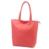  Dámska kožená kabelka cez rameno Luka 26-084 koralovo červená, shopper 40 x 37 x 13 cm