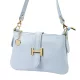 Luka 25-068 pasztell kék női bőr válltáska oldalpánttal 25 x 16 x 5 cm