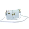 Luka 25-068 pasztell kék női bőr válltáska oldalpánttal 25 x 16 x 5 cm